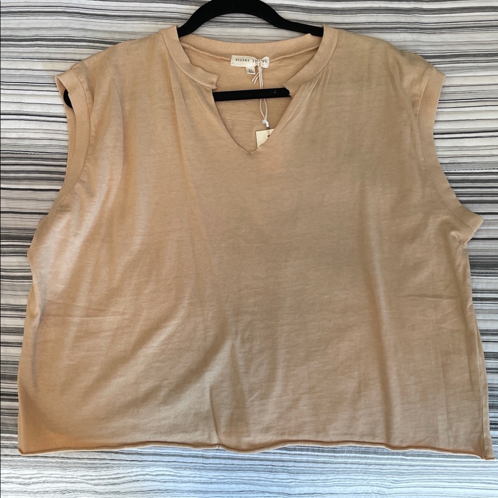 Gilded Intent Tan Knit Top